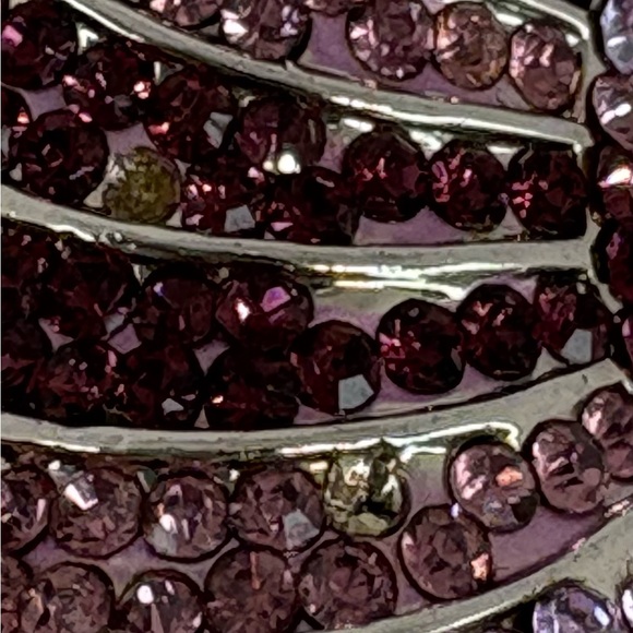 Y2K Statement Dome Ring Size 8 - Purple & Pink Ombre Rhinestones - Picture 9 of 9